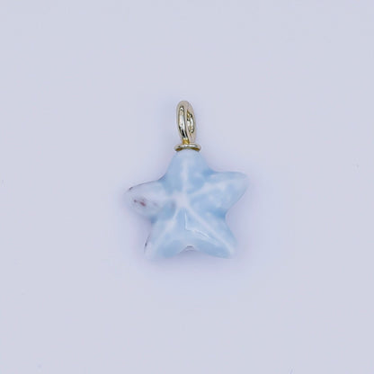 24K Gold Filled Ceramic Starfish Drop Pendant | N099 - N103