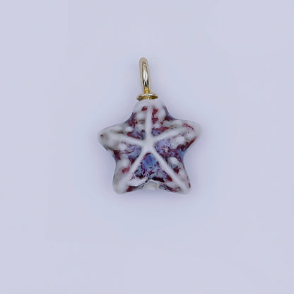 24K Gold Filled Ceramic Starfish Drop Pendant | N099 - N103