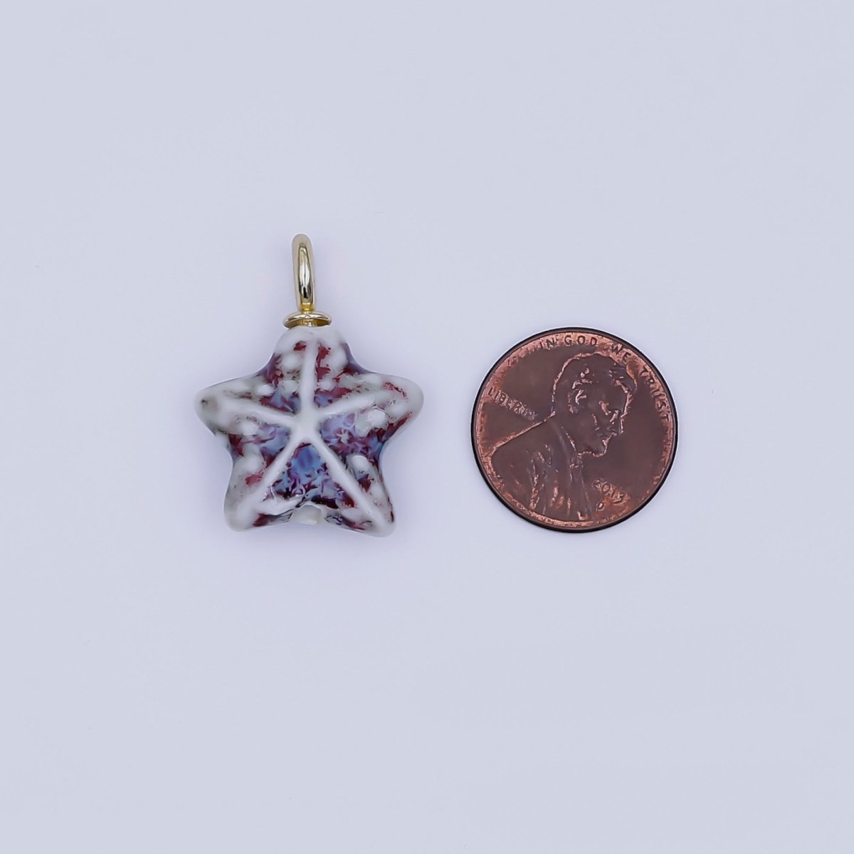 24K Gold Filled Ceramic Starfish Drop Pendant | N099 - N103