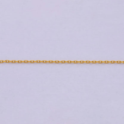 24K Gold Filled Chain Necklace, Dainty 0.9mm Cable Finished Chain, 17.5" Inch Layering Necklace | WA-615 Clearance Pricing