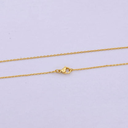 24K Gold Filled Chain Necklace, Dainty 0.9mm Cable Finished Chain, 17.5" Inch Layering Necklace | WA-615 Clearance Pricing