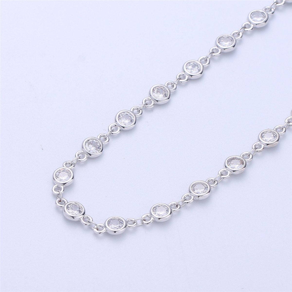 24K Gold Filled Chain Round CZ Chain by Yard, Bulk Chain by Yard, Cubic Chain, Tiny CZ Chain, Ideal for Lariet Long Necklace, DESIGNED Chain Component Supply | ROLL-041, ROLL-047 Clearance Pricing