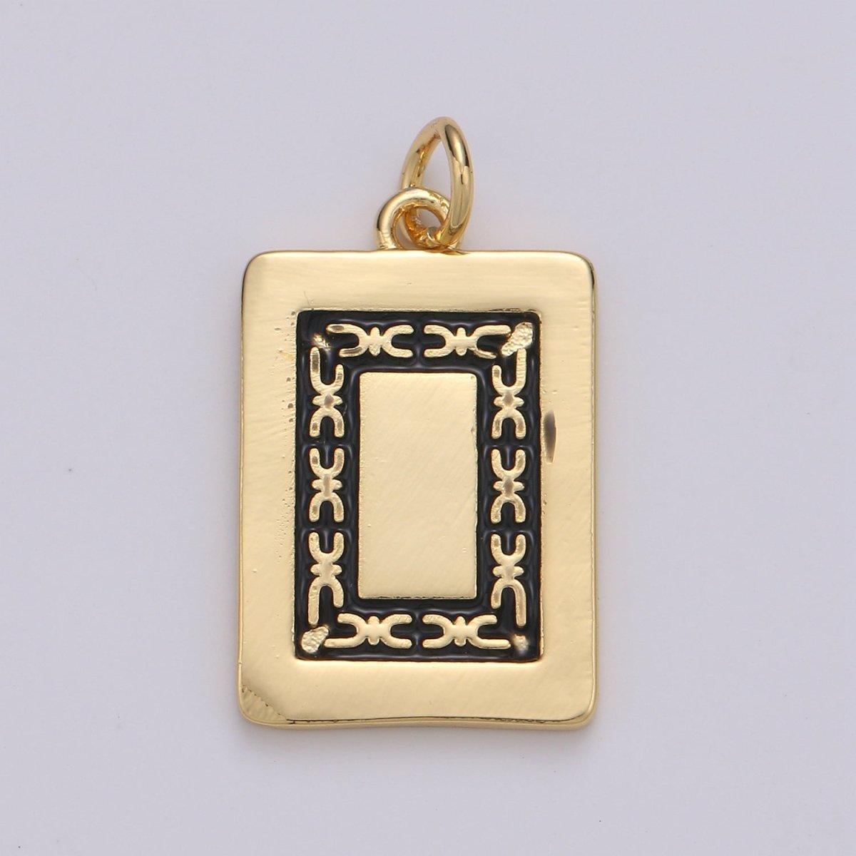 24K Gold Filled Charms for Necklace Bracelet Earring Supply Gold Mahjong Tile Charm Chinese Character Wealth Rich Amulet Charm E-011 E-012