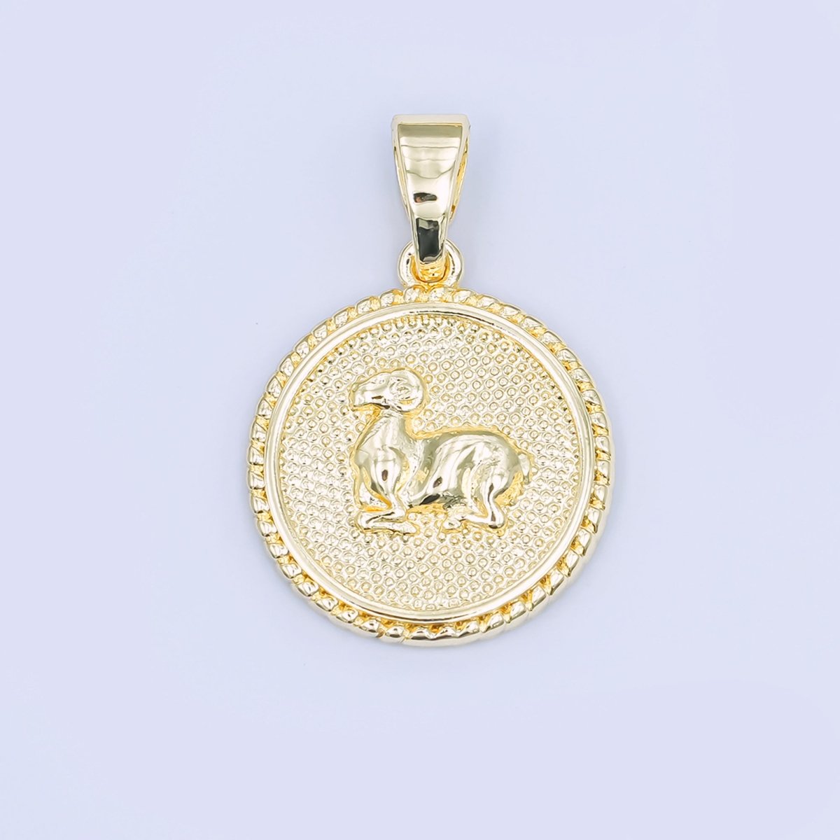 24K Gold Filled Chinese Zodiac Animal Round Pendant | A1319-A1324