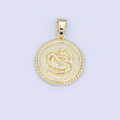 24K Gold Filled Chinese Zodiac Animal Round Pendant | A1319-A1324