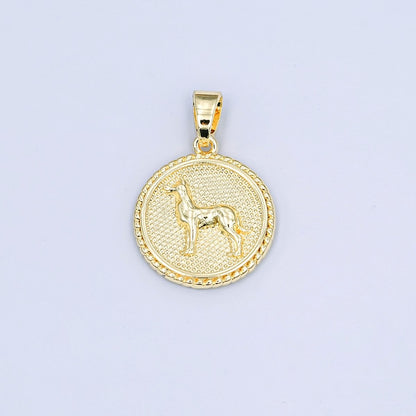 24K Gold Filled Chinese Zodiac Animal Round Pendant | A1319-A1324