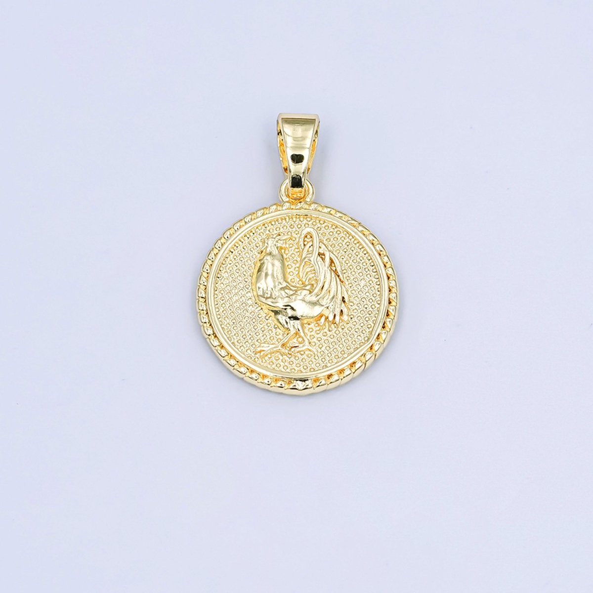 24K Gold Filled Chinese Zodiac Animal Round Pendant | A1319-A1324