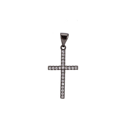 24K Gold Filled  Christian Minimalist Simple Cross Jesus Cubic Zirconia Necklace Pendant Bracelet Earring Charm Bails for Jewelry Making AA-760 H-247