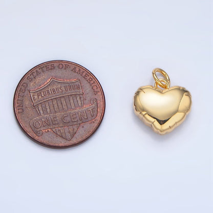 24K Gold Filled Chubby Balloon Heart Multidimensional Charm | X603