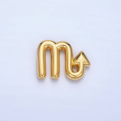 24K Gold Filled Chubby Balloon Zodiac Star Sign Pendant | A1295-A1300