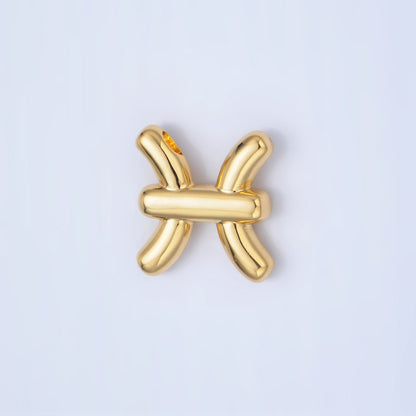 24K Gold Filled Chubby Balloon Zodiac Star Sign Pendant | A1295-A1300
