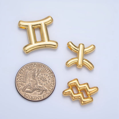 24K Gold Filled Chubby Balloon Zodiac Star Sign Pendant | A1295-A1300