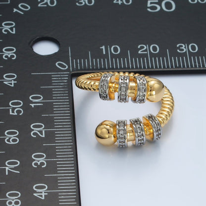 24K Gold Filled Circular Coil Band Mixed Metal Ring | O1407