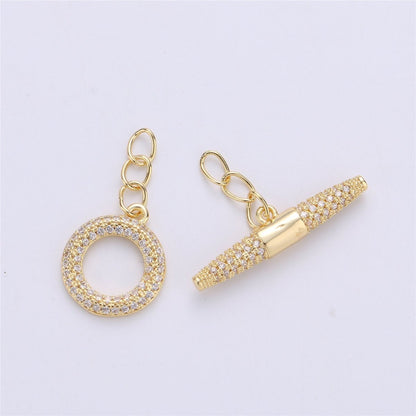 24k gold filled clasps, push in closure clasp jewelry findings for necklace making supply 19x7mm K-173