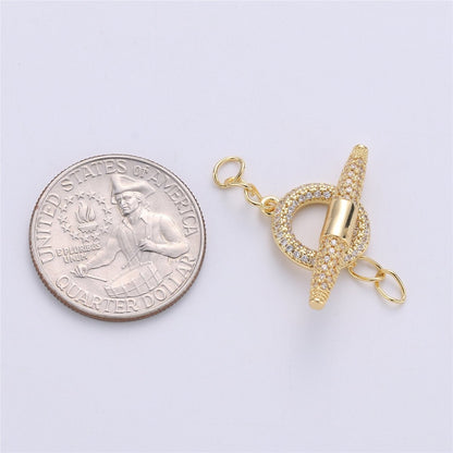 24k gold filled clasps, push in closure clasp jewelry findings for necklace making supply 19x7mm K-173