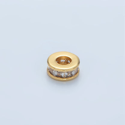 24K Gold Filled Clear Baguette CZ Spacer Bead | B129