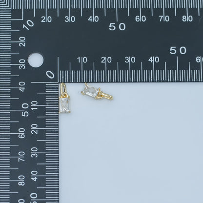 24K Gold Filled Clear Baguette Link Bail Pendant | AA1502