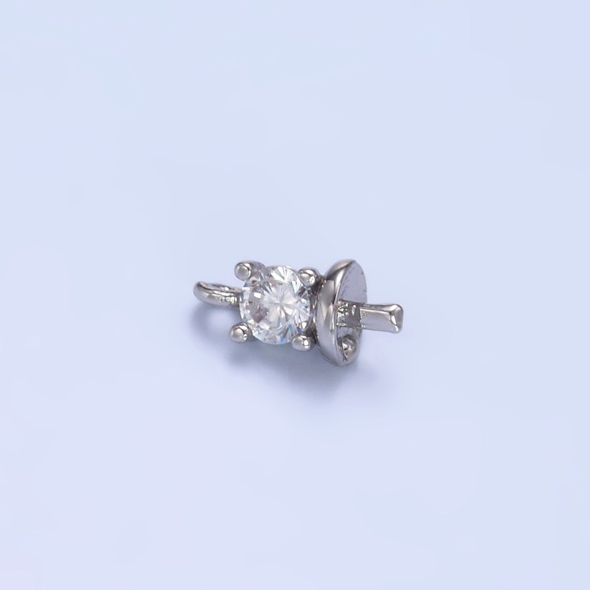 24K Gold Filled Clear CZ Drill Bail Finding in Gold &amp; Silver | Z1060