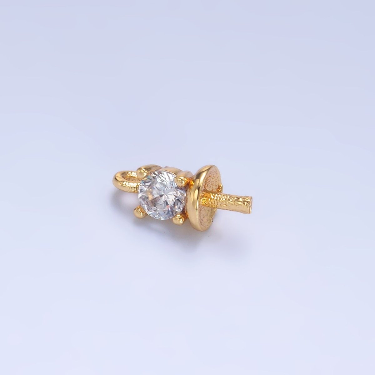 24K Gold Filled Clear CZ Drill Bail Finding in Gold &amp; Silver | Z1060