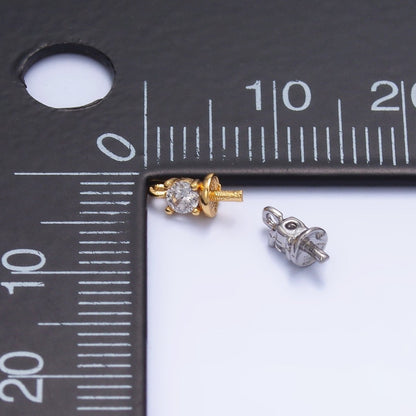 24K Gold Filled Clear CZ Drill Bail Finding in Gold &amp; Silver | Z1060