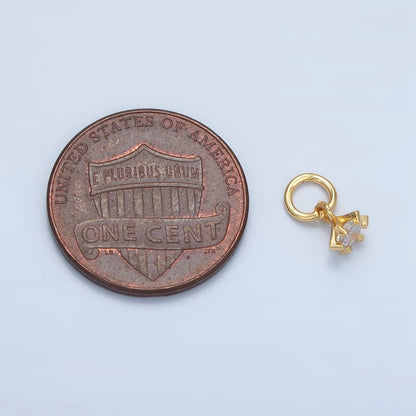 24K Gold Filled Clear CZ Drop Mini Charm | X552