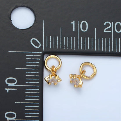 24K Gold Filled Clear CZ Drop Mini Charm | X552
