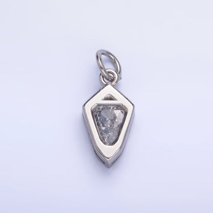 24K Gold Filled Clear CZ Geometric Mini Add-On Charm in Gold &amp; Silver | M623
