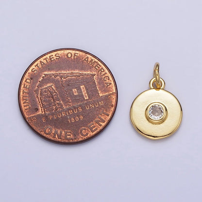 24K Gold Filled Clear CZ Gold 10mm Round Add-On Charm | AC-314