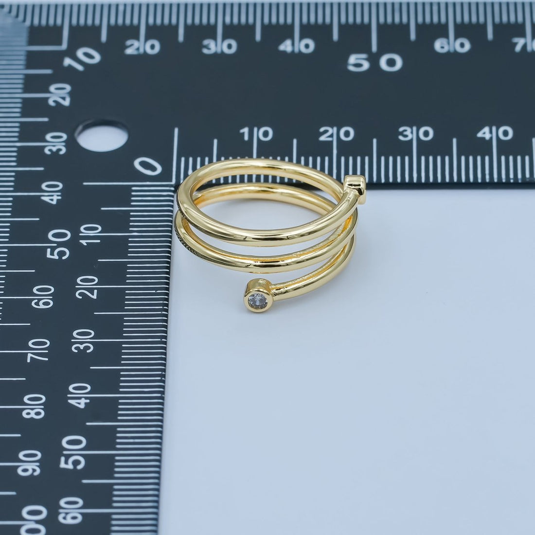 24K Gold Filled Clear CZ Multiple Band Wrap Ring in Gold &amp; Silver | O870 O878 - O880