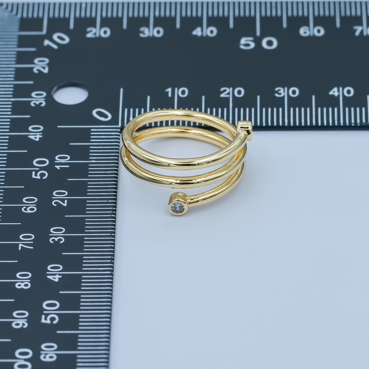 24K Gold Filled Clear CZ Multiple Band Wrap Ring in Gold &amp; Silver | O870 O878 - O880