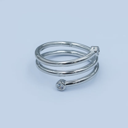 24K Gold Filled Clear CZ Multiple Band Wrap Ring in Gold &amp; Silver | O870 O878 - O880