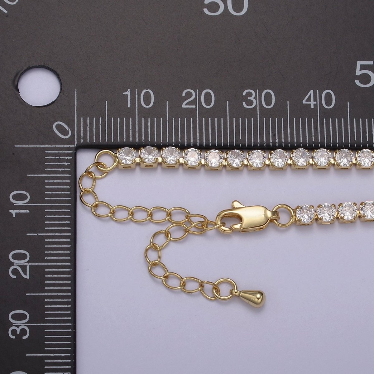 24K Gold Filled Clear CZ Tennis 18 Inch Layering Chain Necklace in Gold &amp; Silver | WA-680 WA-681 Clearance Pricing