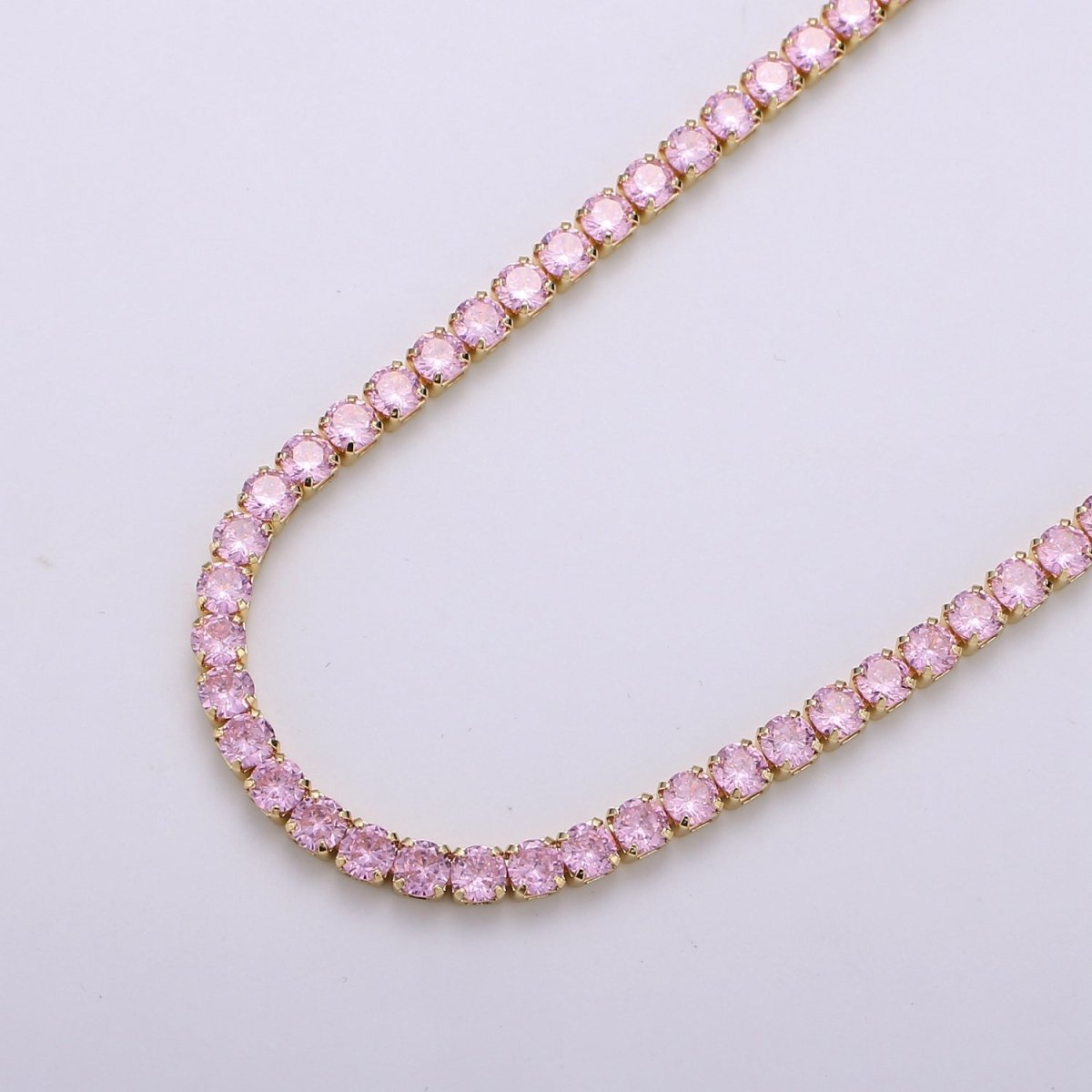24K Gold Filled Clear CZ Tennis 18 Inch Layering Chain Necklace in Gold &amp; Silver | WA-680 WA-681 Clearance Pricing