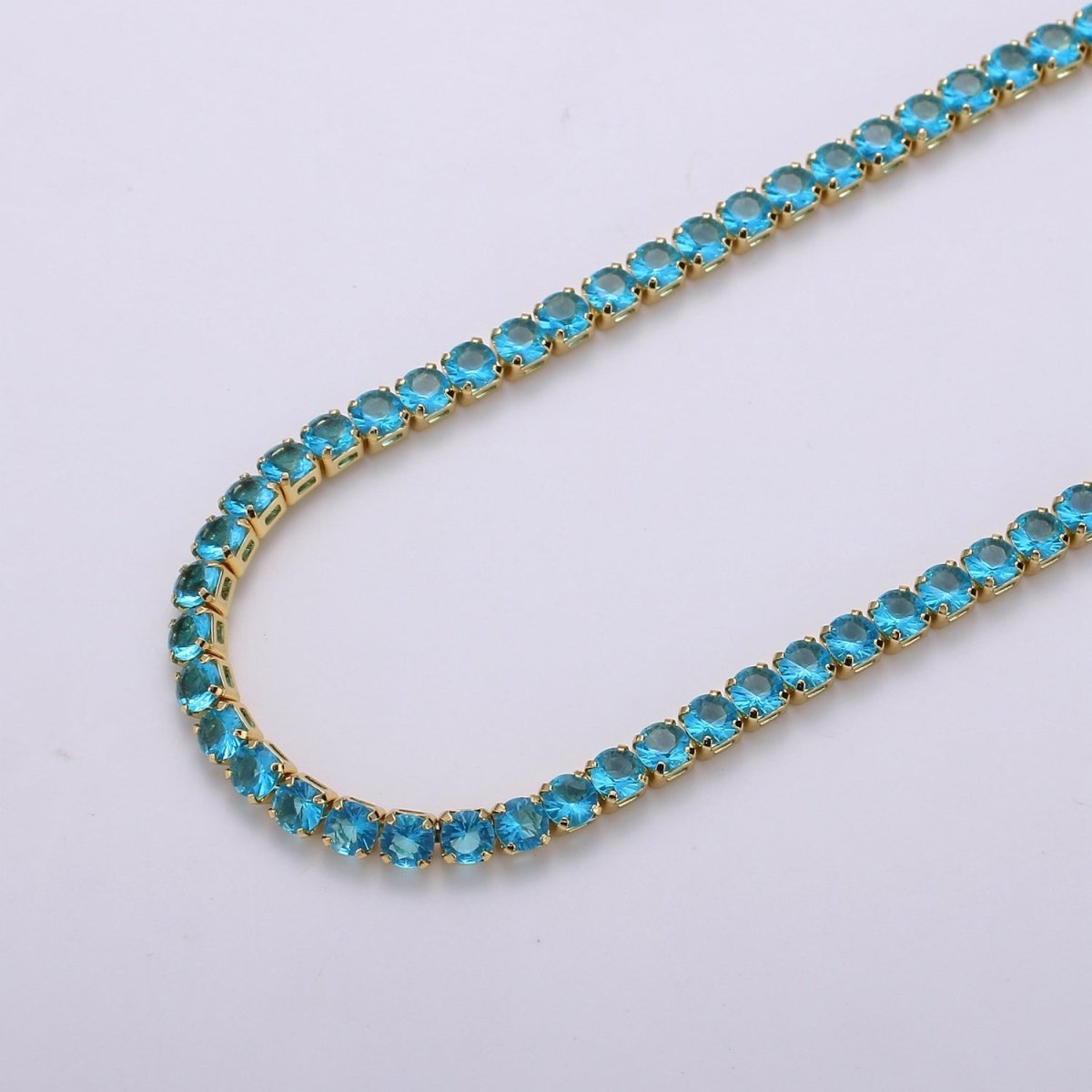 24K Gold Filled Clear CZ Tennis 18 Inch Layering Chain Necklace in Gold &amp; Silver | WA-680 WA-681 Clearance Pricing
