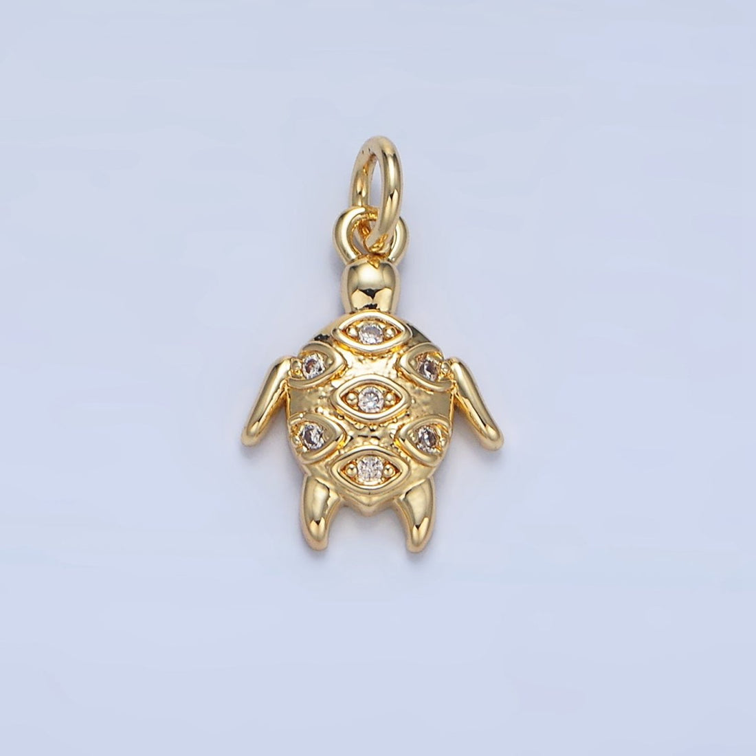 24K Gold Filled Clear CZ Turtle Tortoise Animal Charm | X876