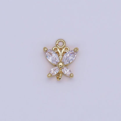 24K Gold Filled Clear Marquise CZ Butterfly Connector | Y022