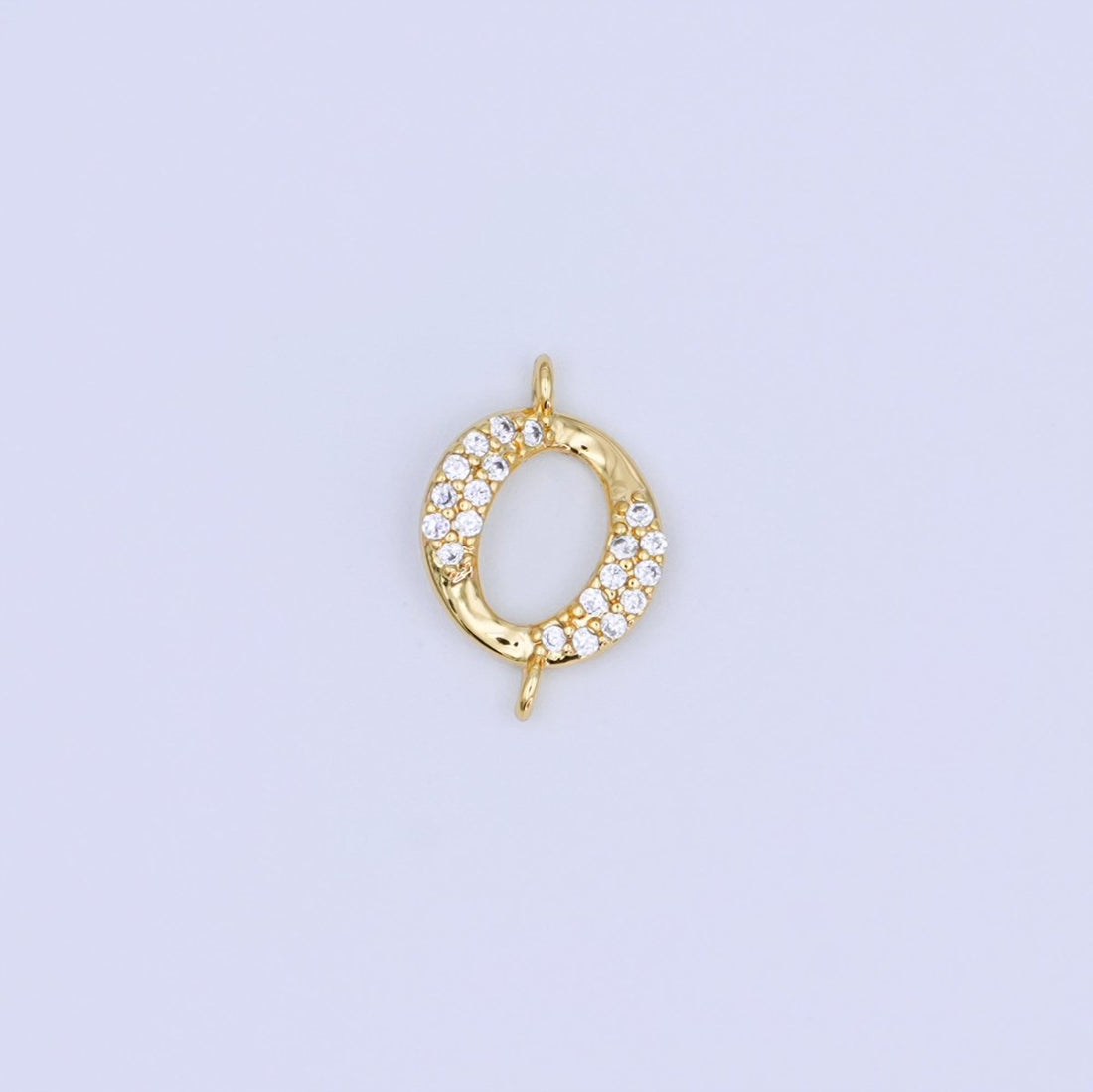 24K Gold Filled Clear Micro Paved CZ Round Connector | Y026