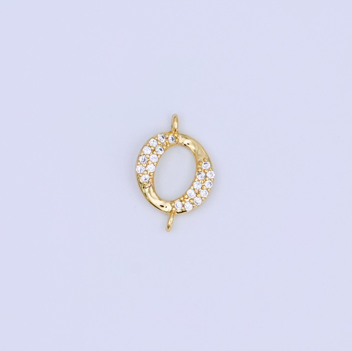 24K Gold Filled Clear Micro Paved CZ Round Connector | Y026