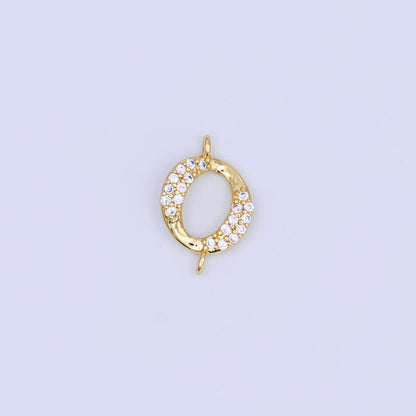 24K Gold Filled Clear Micro Paved CZ Round Connector | Y026
