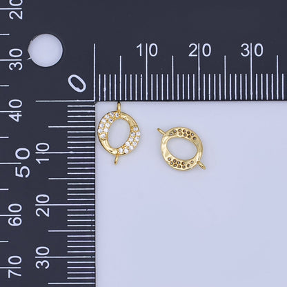 24K Gold Filled Clear Micro Paved CZ Round Connector | Y026
