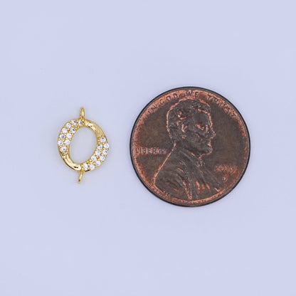 24K Gold Filled Clear Micro Paved CZ Round Connector | Y026