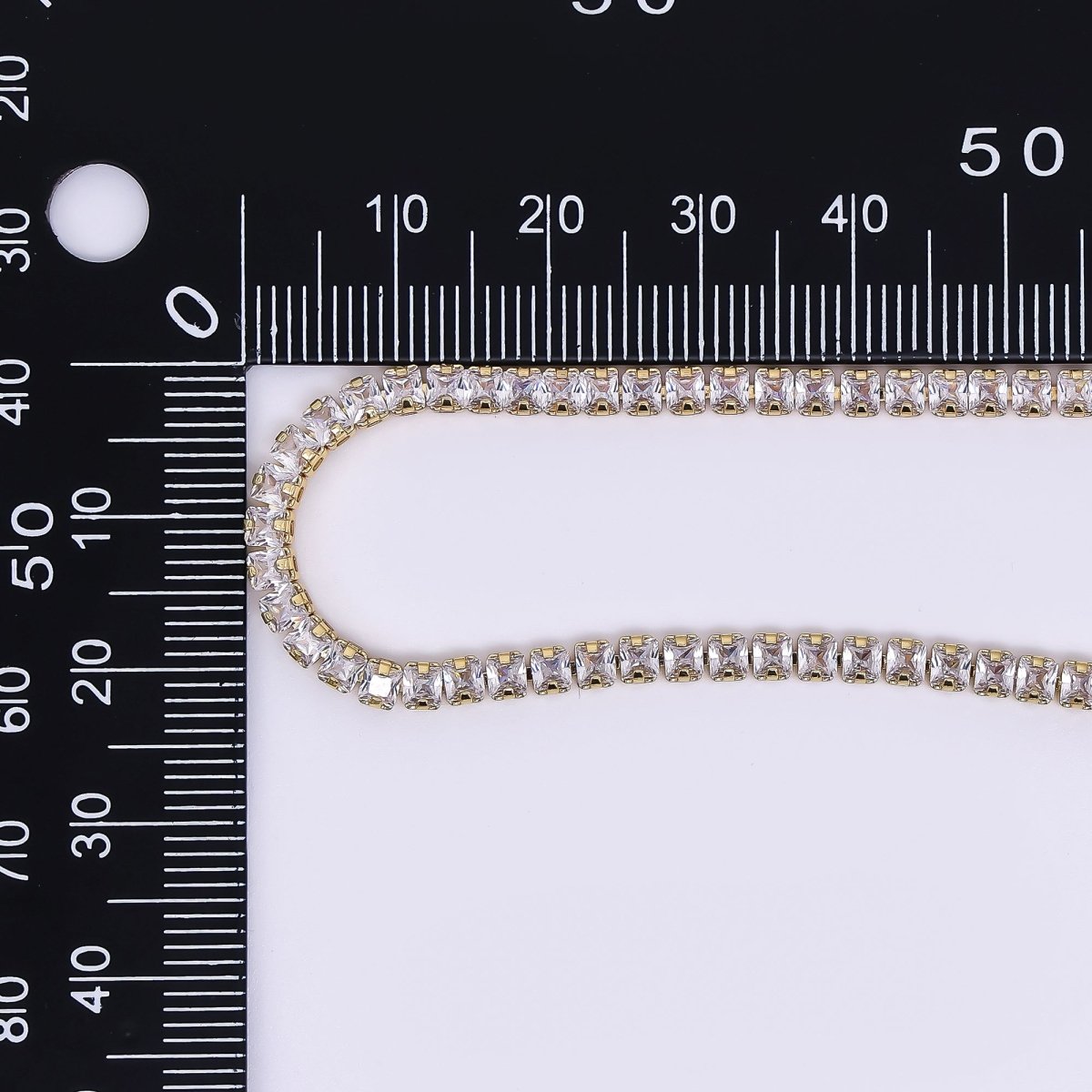 Clear Square CZ with Lobster Clasp Tennis Gold Filled CZ Necklace 16 Inch + Extender | WA-3330