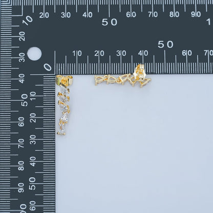 24K Gold Filled Clear Teardrop CZ Drop Stud Earrings | AD853