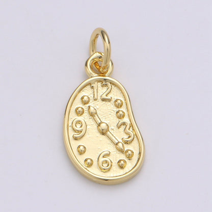 24K Gold Filled Clock Charm D-927