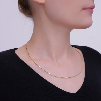 24K Gold Filled Structured Cocoon Chain Collar Necklace in Gold &amp; Silver | WA-3137 WA-3138