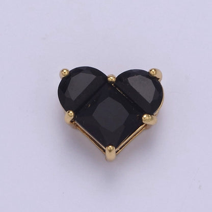 24K Gold Filled Colorful 10mm Cubic Zirconia Heart Love Spacer Beads | B-009 B-011 B-012 B-017 B-020 B-024 B-037 B-052