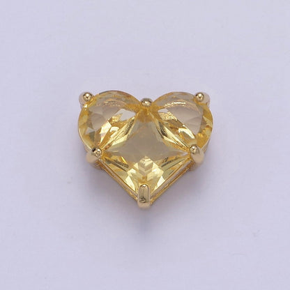 24K Gold Filled Colorful 10mm Cubic Zirconia Heart Love Spacer Beads | B-009 B-011 B-012 B-017 B-020 B-024 B-037 B-052