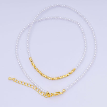 24K Gold Filled Colorful Gemstone Bead Necklace 16.92 Inch with Extender | WA-3626 - WA-3644