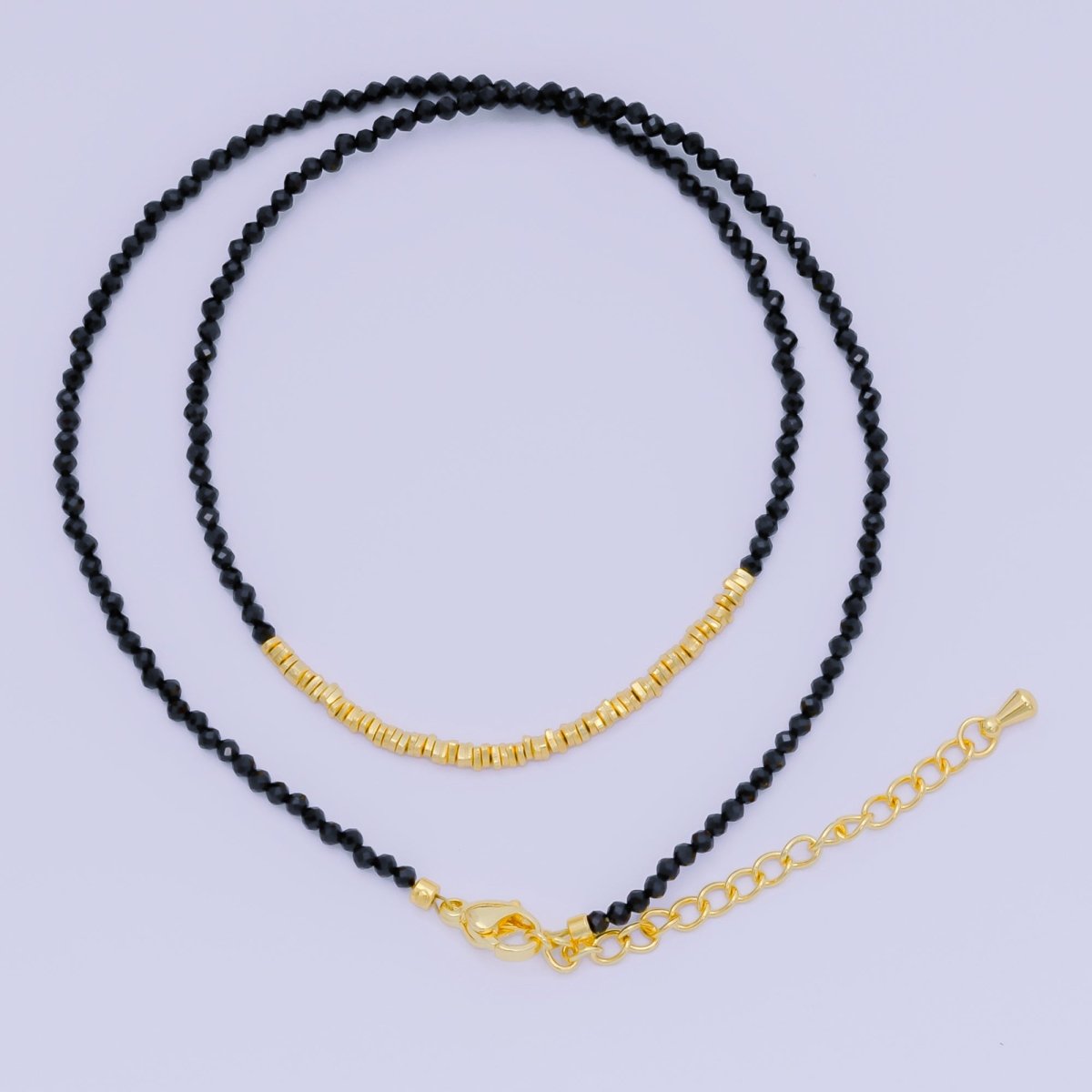 24K Gold Filled Colorful Gemstone Bead Necklace 16.92 Inch with Extender | WA-3626 - WA-3644