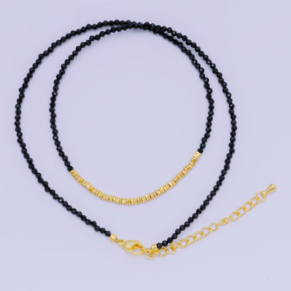 24K Gold Filled Colorful Gemstone Bead Necklace 16.92 Inch with Extender | WA-3626 - WA-3644